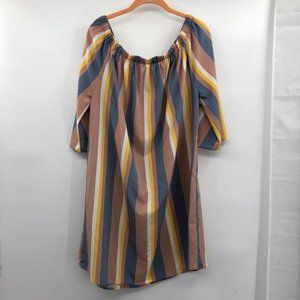 Hint of Blush Striped Blouse Womens 1X Used